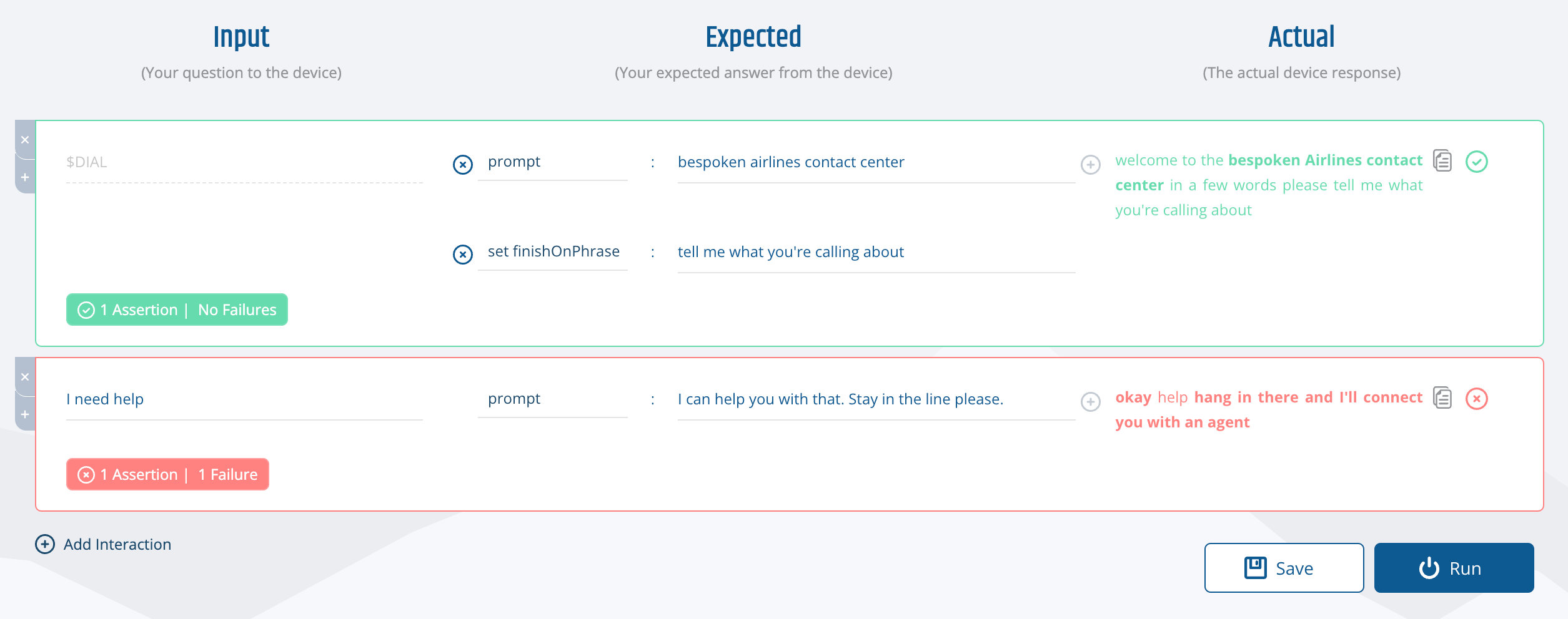 Test page results